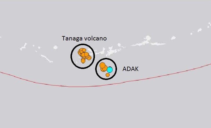 tanaga volcano adak earthquake swarm