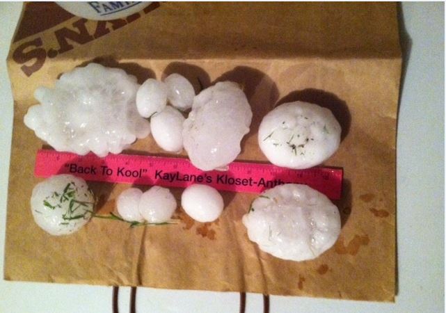 giant hailstones kansas, Gigantic hail up to 11 cm (4.7 inches) in diameter fell in Kiowa, Kansas on June 15 2017