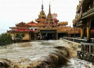 burma floods july 2017, burma floods temple july 2017 video, Severe floods in Burma in July 2017, Severe floods in Burma in July 2017 video