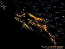 40000 lightning california, weather anomaly, 40000 lightnings hit southern California in 24 hours, weather conspiracy