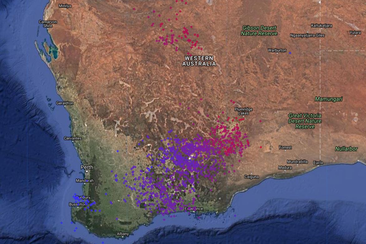 Anomalous storms produce more than 50000 lightning strikes in Western Australia on October 22 2017, 50000 bolts struck Western Australia, 50000 bolts struck Western Australia map, 50000 bolts struck Western Australia video, Lightning strikes in Australia over the last days: 50000 bolts struck Western Australia