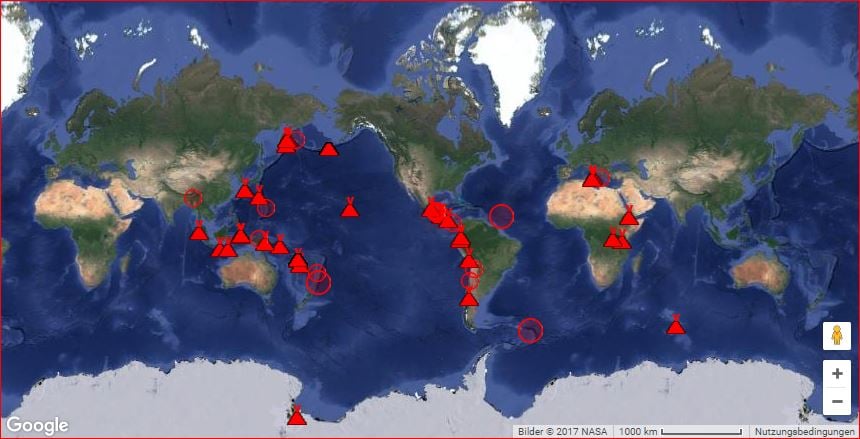 current erupting volcanoes october 2017, current eruptions, map current volcanic eruptions, current volcanic eruptions