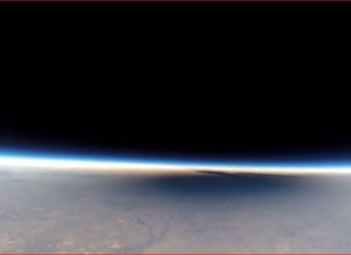 Shadow of the solar eclipse of August 21st filmed with GoPro camera from the stratosphere, gopro video eclipse from stratosphere, gopro video stratosphere, gopro stratosphere video flat earth