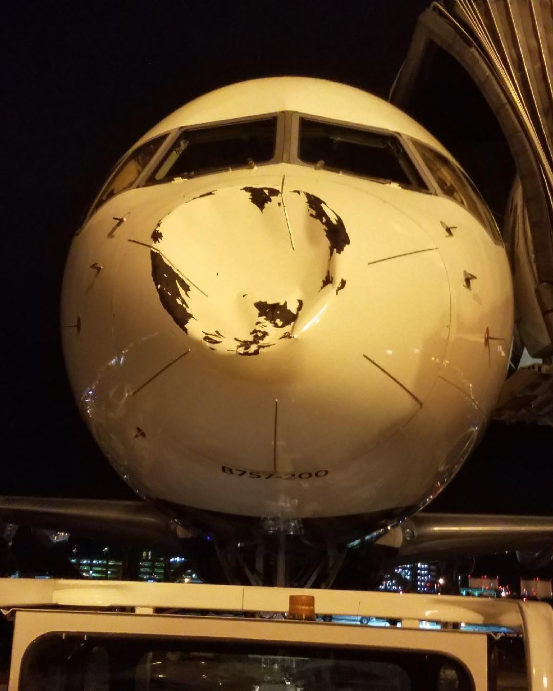 oklahoma city thunder plane nose destroyed