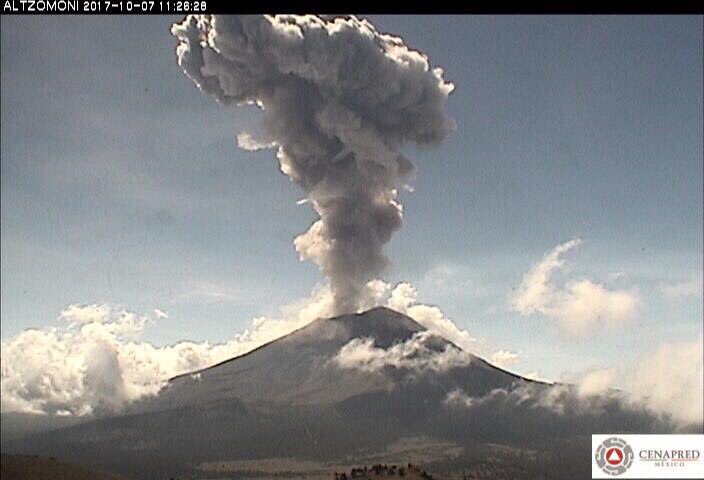 Popocatepetl volcano eruption on October 7 2017, Popocatepetl volcano eruption on October 7 2017 video, Popocatepetl volcano eruption on October 7 2017 pictures
