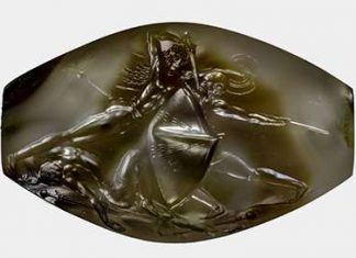 carved sealstone discovered tomb greek warrior, carved sealstone discovered tomb greek warrior picture