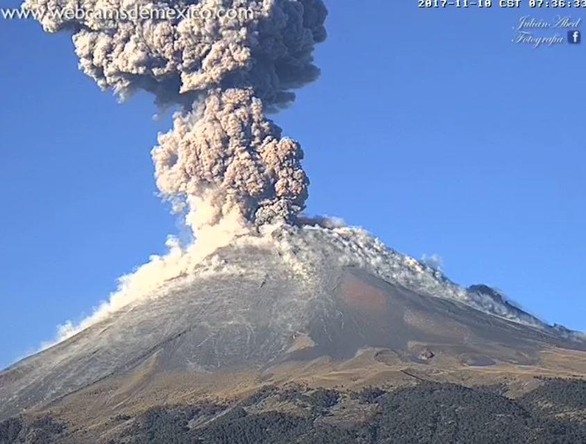 Popocatepetl volcano eruption nov. 10 2017