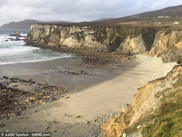 sandy beach reappears in Ireland, beach reappears ireland, ireland beach reappears