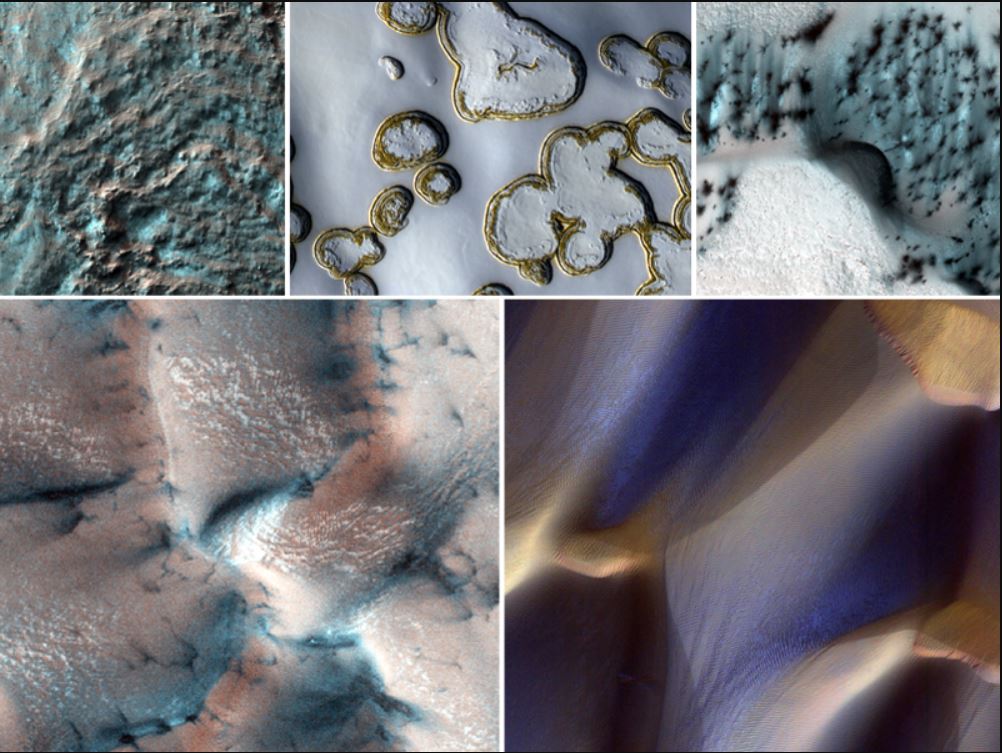 snow mars, mars snow, Winter snow and wonderland on Mars the Red Planet