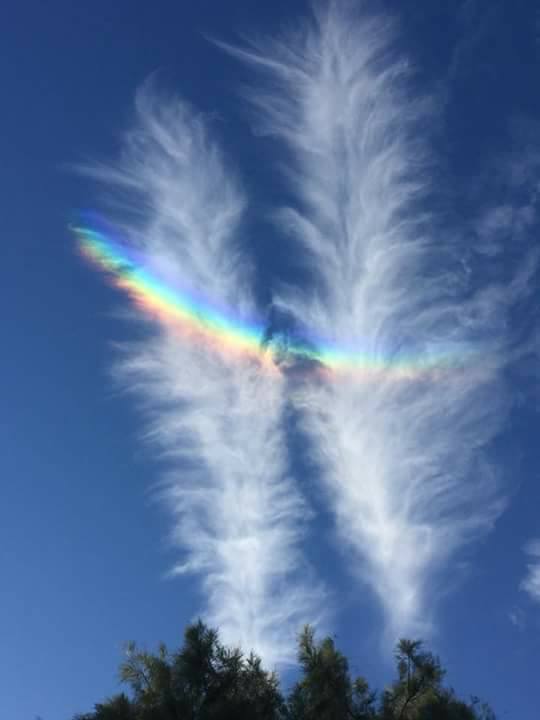 strange weather-like cloud rainbow appear in the sky over Yuma, strange sounds, strange clouds yuma