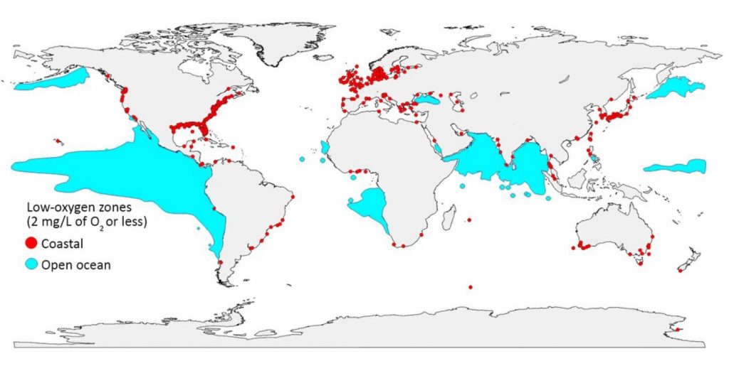 dead zones are increasing worldwide, oceans are suffocating, oceans are dying, climate change oceans dead zones, dead zones increase in oceans