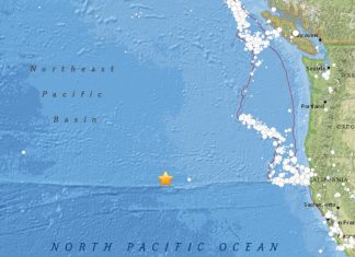 A shallow M4.6 earthquake hit the seismically quiet North Pacific Ocean on January 1 2018, earthquake north pacific ocean jan 1 2018