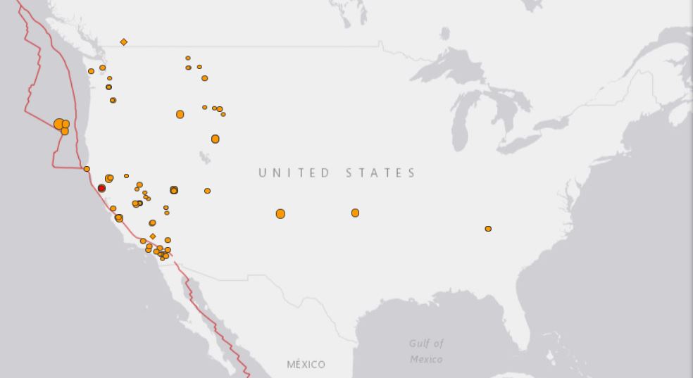 742 earthquakes hit California and Nevada in only 1 week, M4.9 earthquake oregon, M4.9 earthquake oregon january 28 2018, earthquake usa january 28 2018, us earthquake, us quakes, map of us earthquakes