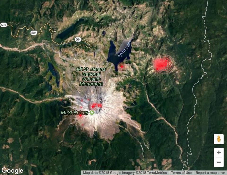 70 earthquakes hit mount st. helens, mount st. helens earthquake swarm january 2018, earthquake swarm mount St. Helens , earthquake swarm mount St. Helens january 2018