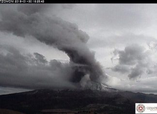 popocatepetl volcano eruption, popocatepetl, 4 explosions rattle Popocatepetl volcano on January 30