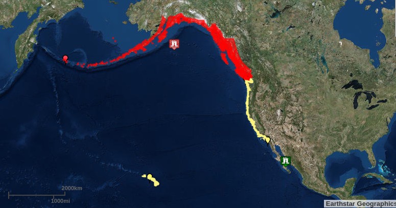 tsunami warnings M7.9 alaska earthquake january 23 2018, tsunami warnings M7.9 alaska earthquake january 23 2018 map