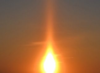 candle in the sky, sunrise looks like candle in the sky, flame candle sky alberta february 2018