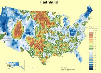 faith map, faith map usa, physical map of Faith in the USA, religious faith map, religious faith map