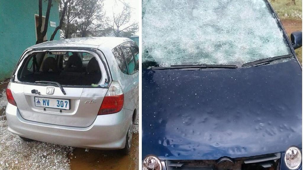 lesotho hailstorm, lesotho hailstorm video and pictures, hailstorm damages Lesotho in March 2018 video, hailstorm damages Lesotho in March 2018 pictures
