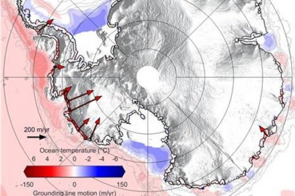 antarctica grounding lines are shrinking, ocean water ice melting antarctica, antarctica ice melts due to ocean water, ocean water melts antarctica ice