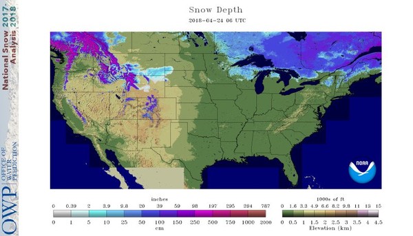 Michigan still almost 40 percent covered in snow, and it's almost May, snow anomaly usa, mini ice age, april snow michigan april 2018