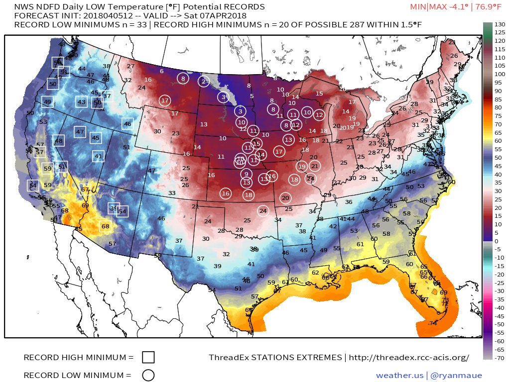 winter weather april 2018, It appears that winter is indeed refusing to go away and might decide to get worse again, with the potential for more snow and record-breaking low temperatures in the US, winter weather april 2018 map, winter weather april 2018 video