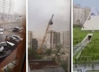 astana storm, astana storm Kazakhstan, Violent winds wreak havoc in Astana Kazakhstan on May 22 2018.