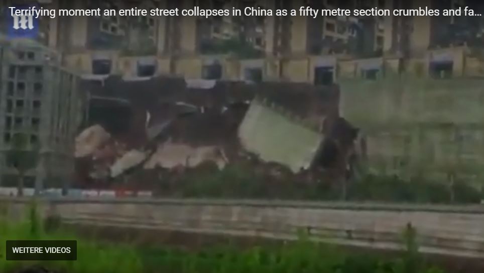 entire street collapses china, entire street collapses china video, entire street collapses china pictures
