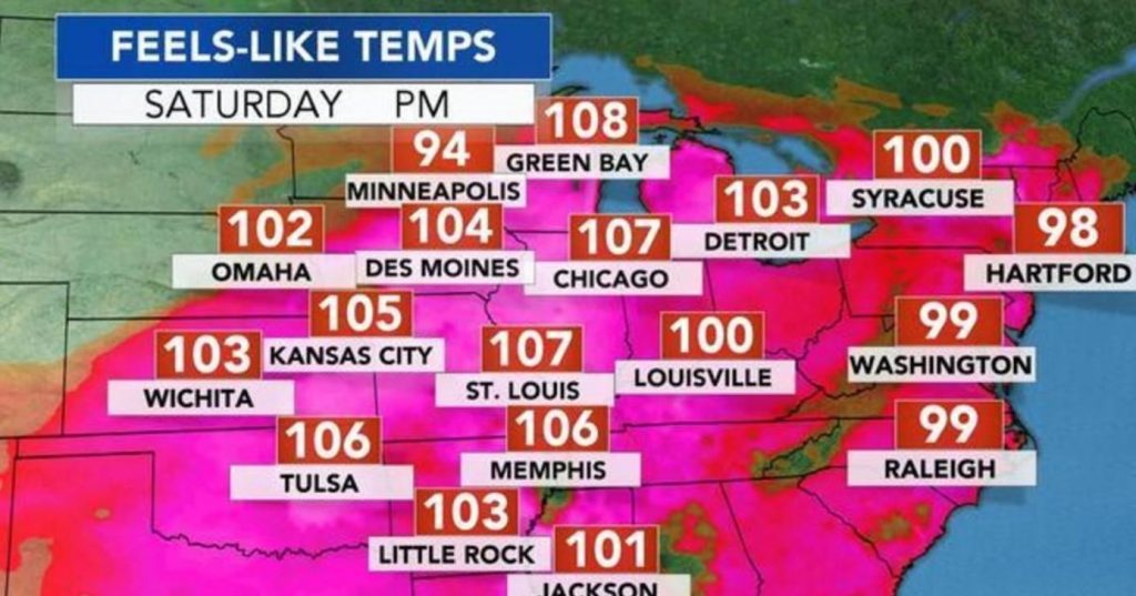 heatwave usa july 2018, heatwave usa july 2018 map, A blistering heat wave will sweep the U.S. Midwest and East on Saturday and Sunday, when temperatures and humidity levels are expected to reach well above normal