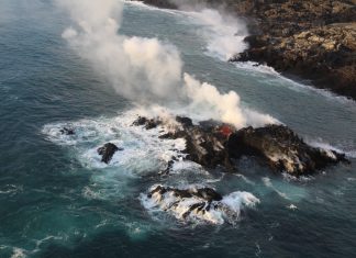 new island lava ocean entry hawaii july 2018, new lava island kopoho, new lava island hawaii