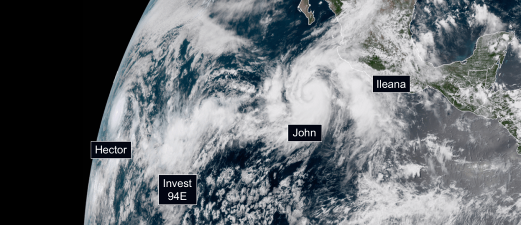 Four Tropical Systems Swarm the Pacific Ocean