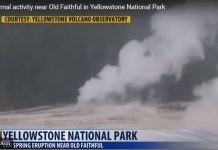 rare geyser eruption near old faithful yellowstone, Rare eruption of Ear Spring on Geyser Hill, just across the Firehole River and within sight of Old Faithful., Rare eruption of Ear Spring on Geyser Hill, just across the Firehole River and within sight of Old Faithful. video