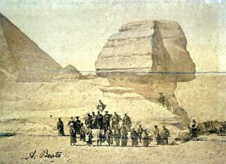 samurai sphinx egypt, samurai sphinx egypt1864, A group of Samurai in front of Egypt's Sphinx 1864