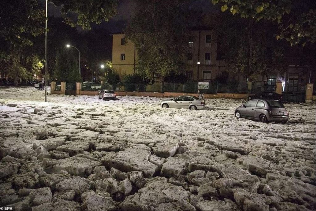 severe hailstorm rome, severe hailstorm rome italy video, severe hailstorm rome italy pictures, severe hailstorm rome italy october 21 2018