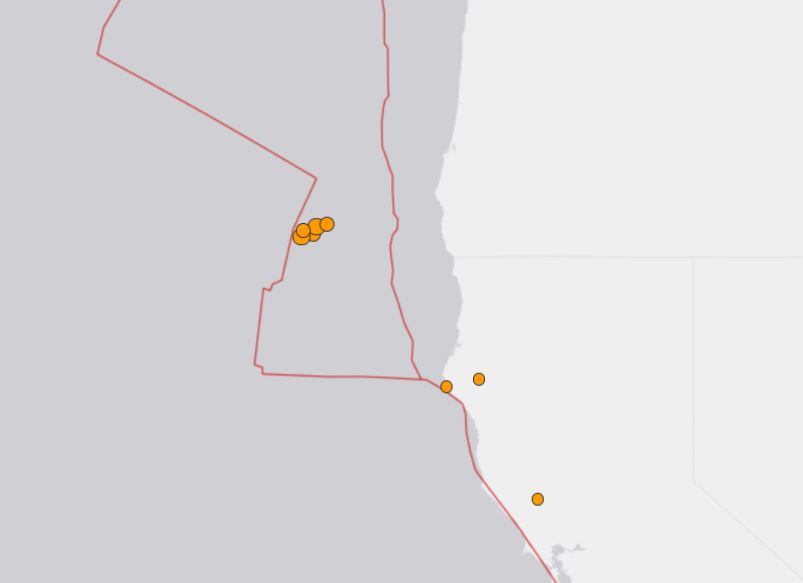 earthquake swarm off Oregon on November 16 2018, map earthquake swarm off Oregon on November 16 2018, earthquake swarm off Oregon on November 16 2018 map