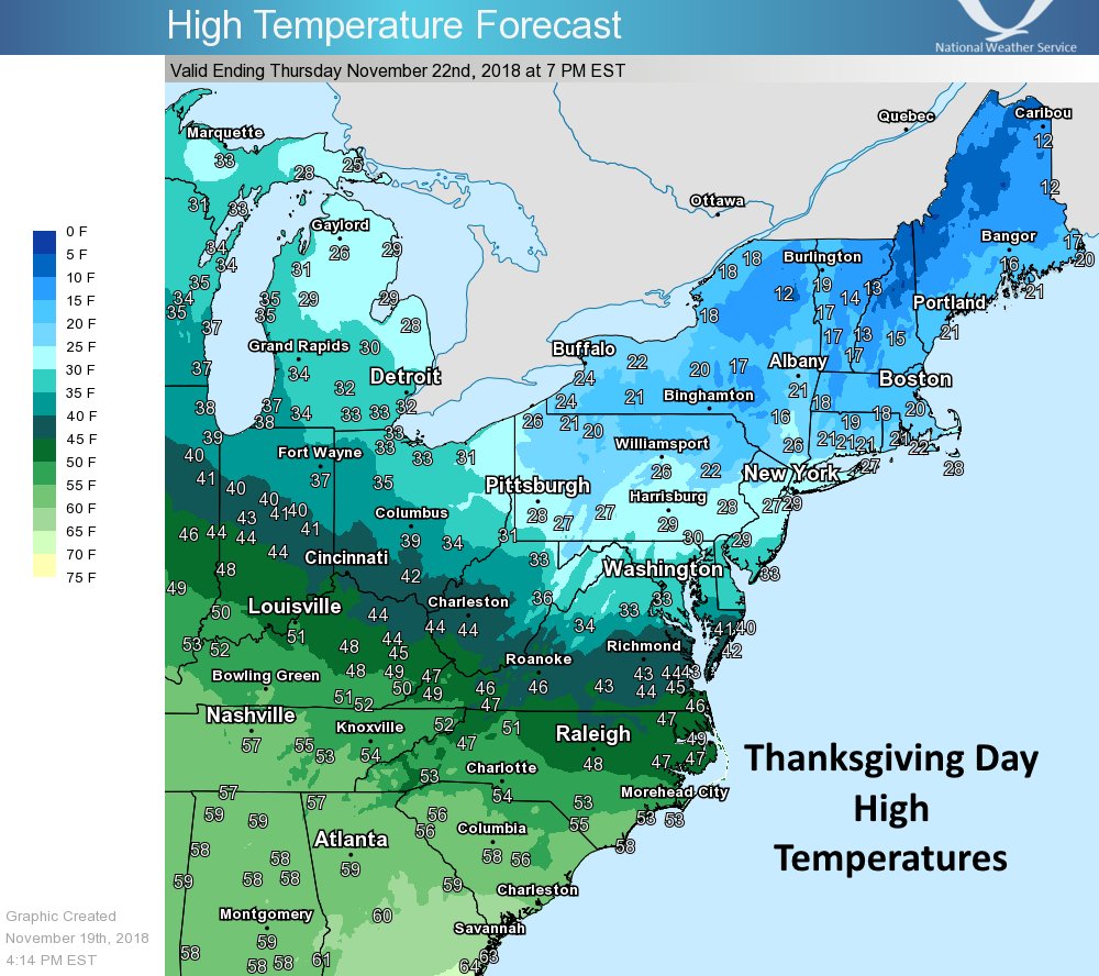 thanksgiving low temperatures usa, thanksgiving low temperatures usa map