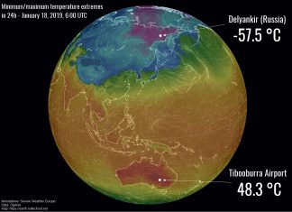 temperature extremes world january 18 2019