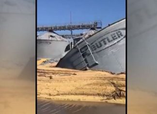 US grain bins collapse under catastrophic Iowa floods, US grain bins collapse under catastrophic Iowa floods video, US grain bins collapse under catastrophic Iowa floods march 2019