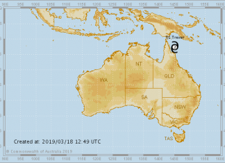 tropical storm trevor australia, tropical storm trevor australia march 2019, tropical storm trevor australia map