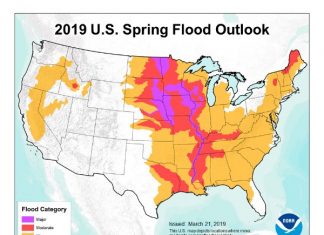 us spring flood outlook 2019, Spring outlook for flooding puts much of the region along the Missouri River in the potential area for more moderate to major flooding
