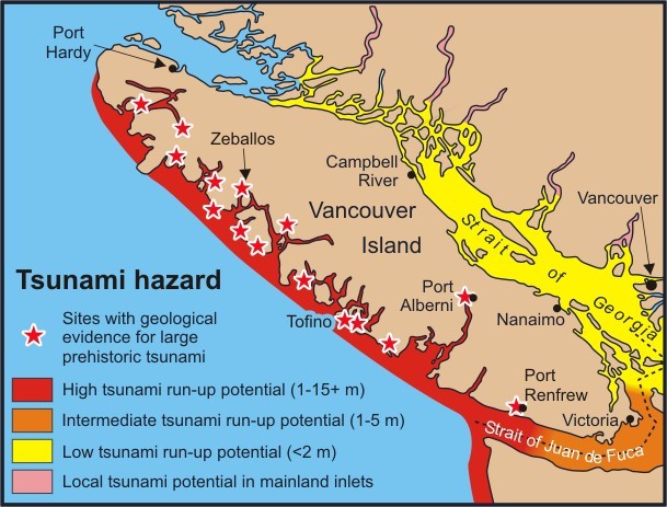 Vancouver Island is overdue for a M7.0 earthquake and in line for a devastating tsunami earthquake