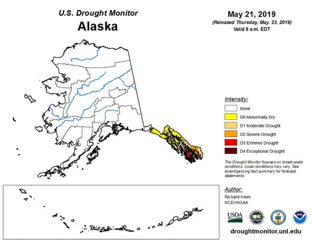 Southeast Alaska experiencing first recorded extreme drought