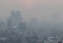 smoke over Mexico city due to fires