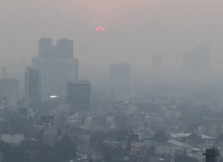 smoke over Mexico city due to fires