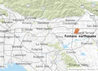 The Fontana earthquake swarm about 40 miles east of downtown L.A. began May 25. (Los Angeles Times)