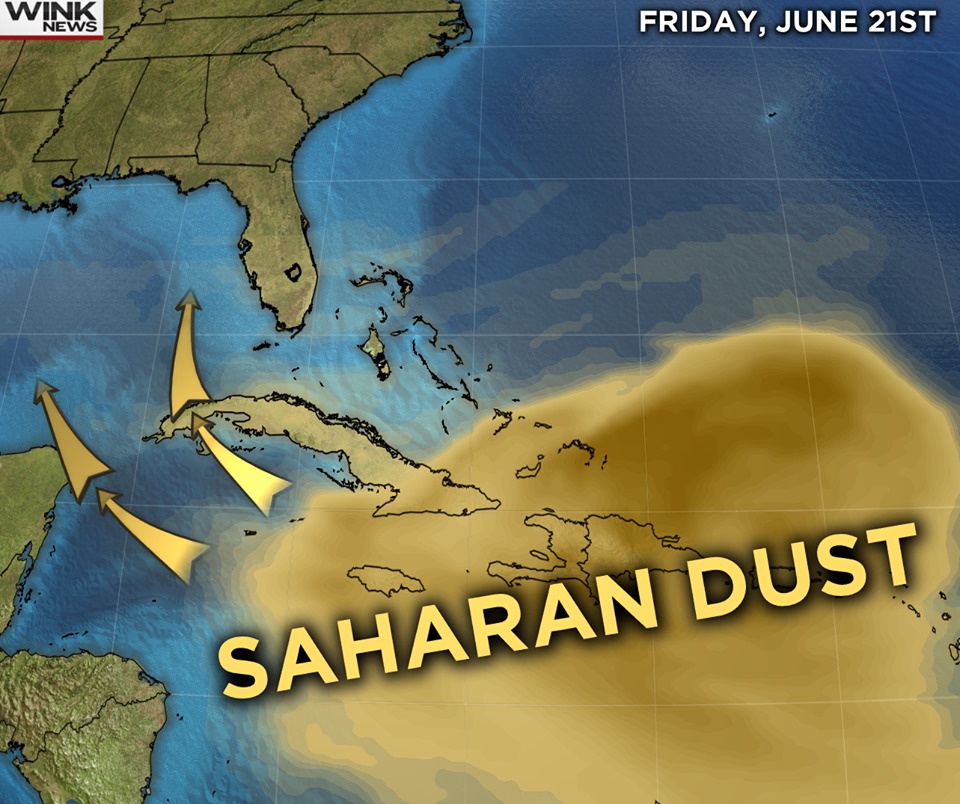 saharan dust florida, saharan dust florida map, saharan dust florida pictures, saharan dust florida video, saharan dust florida june 2019, Saharan dust will engulf Florida during the weekend, 