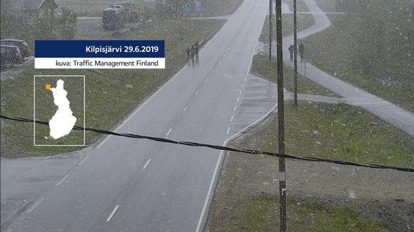 snow finland june 2019, snow fells in finland, snow in finland while europe swelters