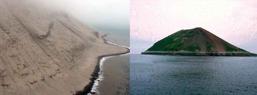 Raikoke volcano before and after the eruption of June 22 2019 video, Raikoke volcano before and after the eruption of June 22 2019 pictures, Raikoke volcano before and after the eruption of June 22 2019