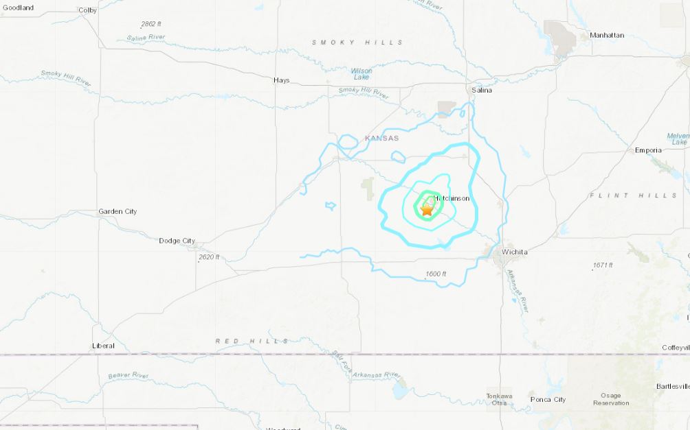 A M4.2 earthquake hit Kansas on August 16 2019, A M4.2 earthquake hit Kansas on August 16 2019 map