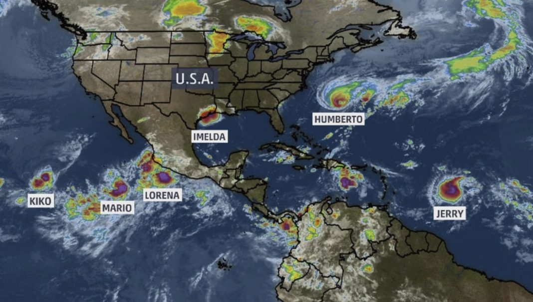 Weather record Six named storms at once in the Atlantic and Eastern